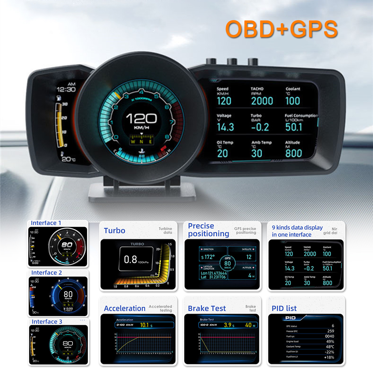 OBD2-HUD-Multi-Gauge-Boost-Scan-Head-Up-Display-Car-Turbine-Pressure-Oil-Temp-1802296
