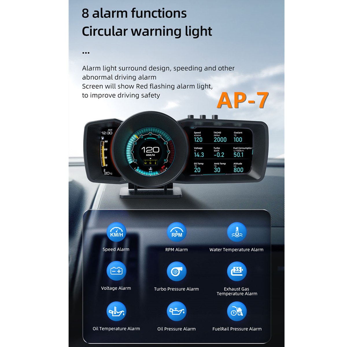 OBD2-HUD-Multi-Gauge-Boost-Scan-Head-Up-Display-Car-Turbine-Pressure-Oil-Temp-1802296