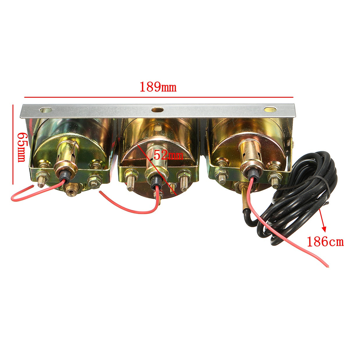 Universal-227inch-Gauge-Water-Temp-VOLTAGE-Volt-Oil-Pressure-Complete-SET-W-Panel-1125874