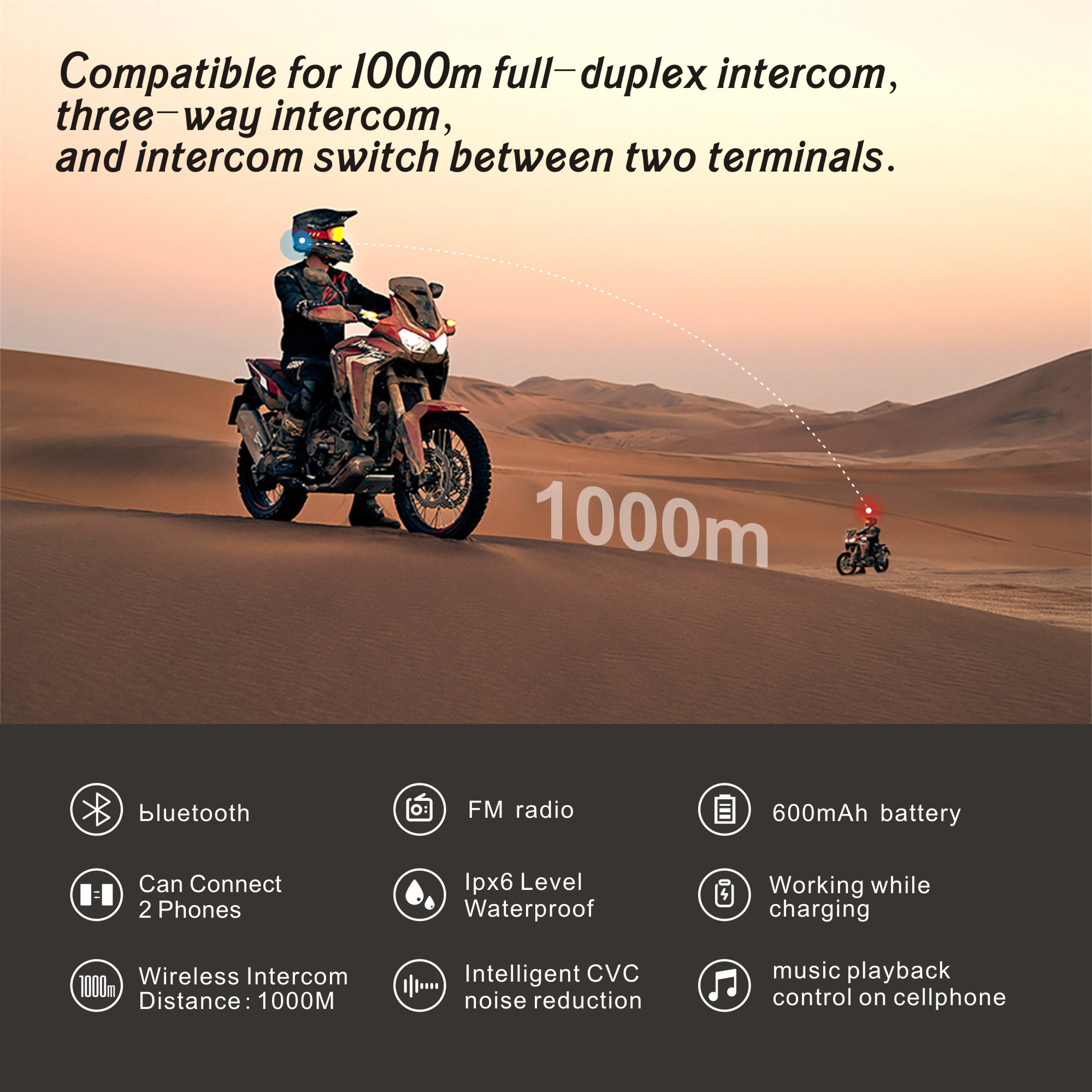 Hysnox-1000M-CVC-Noise-Cancelling-Helmet-Intercom-Wireless-bluetooth-3-Riders-Motorcycle-Headset-Wat-1820217