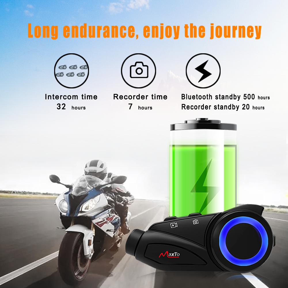 Maxto-M3-Motorcycle-Helmet-Intercom-bluetooth--WIFI-Recorer-Group-6-Riders-Walkie-Talkie-With-Dash-C-1695931