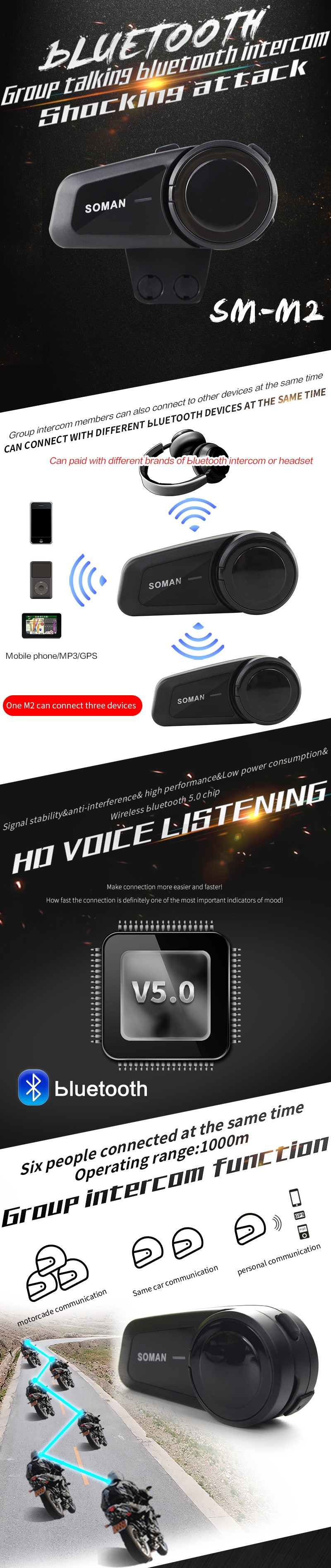SOAMN-SM-M2-1000M-Universal-Pairing-bluetooth-Intercom-Helemt-Waterpoof-Group-Talking-Motorcycle-Int-1647369