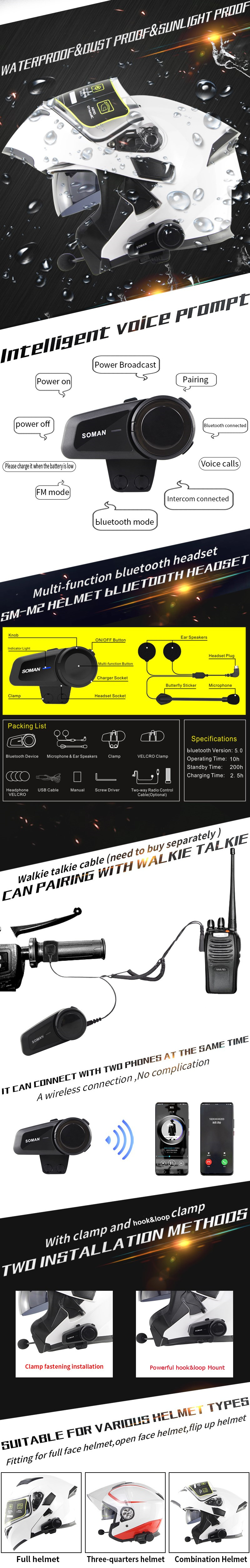 SOAMN-SM-M2-1000M-Universal-Pairing-bluetooth-Intercom-Helemt-Waterpoof-Group-Talking-Motorcycle-Int-1647369