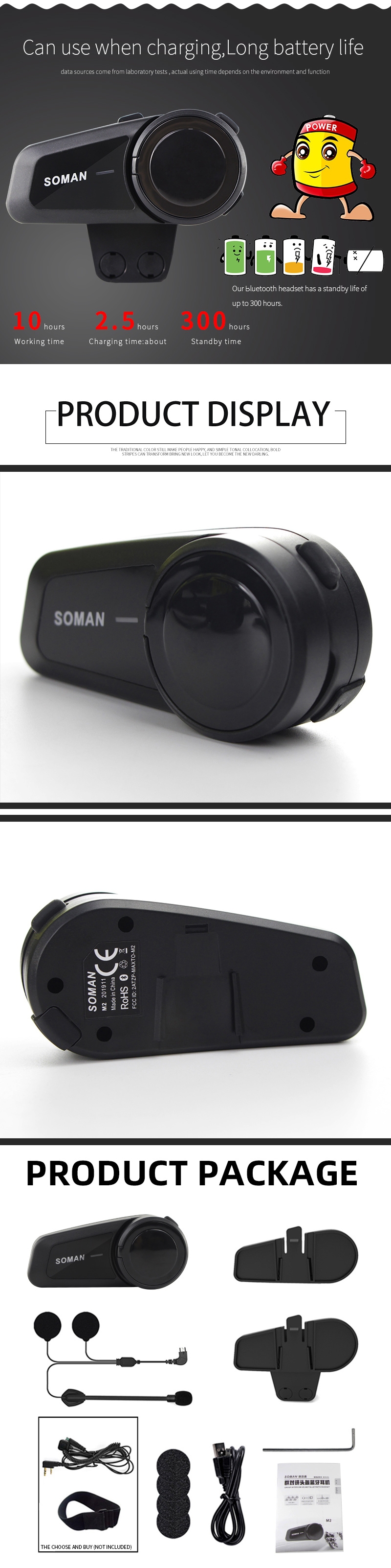 SOAMN-SM-M2-1000M-Universal-Pairing-bluetooth-Intercom-Helemt-Waterpoof-Group-Talking-Motorcycle-Int-1647369