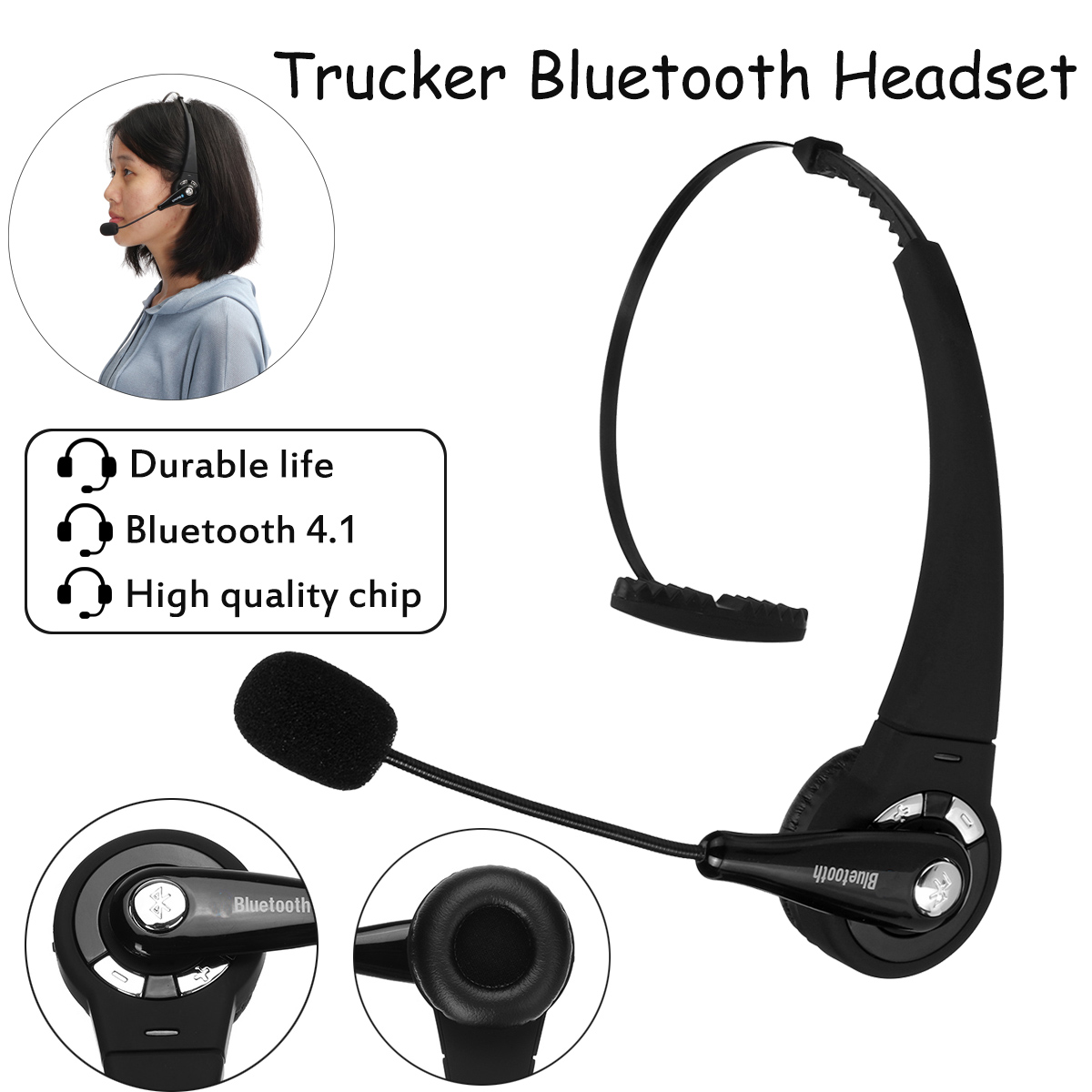 Trucker-Driver-Headset-bluetooth-Wireless-Earpiece-Headphone-Handsfree-With-Mic-1396885