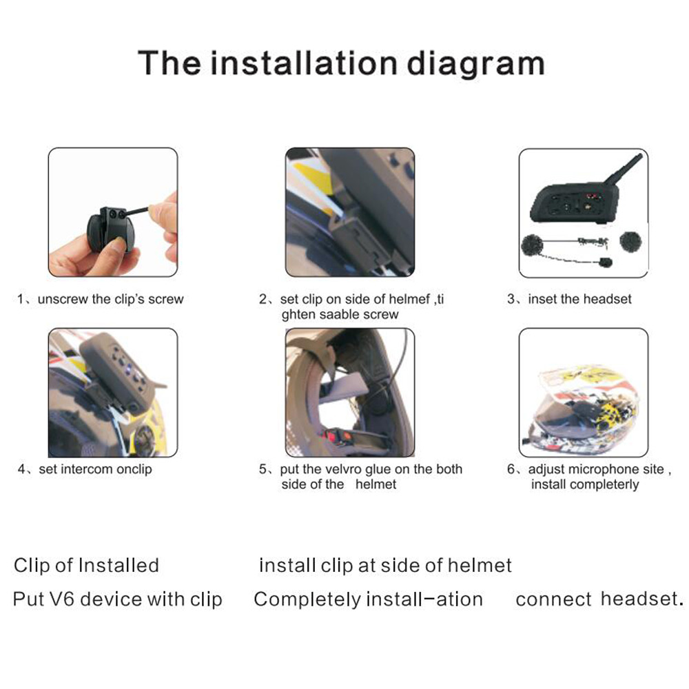 VNETPHONE-V6-1200-1200M-Motorcycle-Helmet-Intercom-Interphone-With-bluetooth-Function-925953