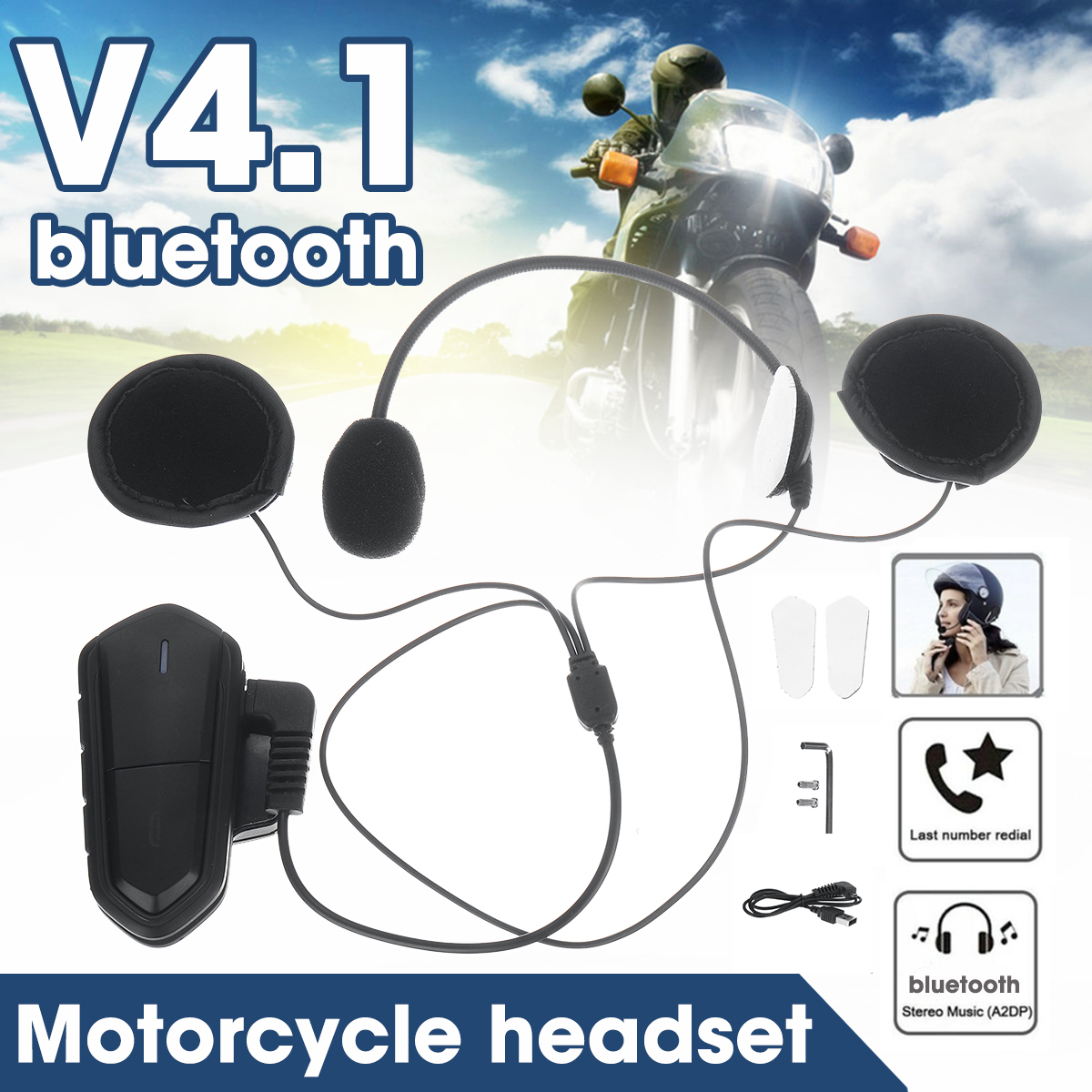 bluetooth-Helmet-Headset-BT-Headphone-Earphone-Motor-Handsfree-FM-450mAh-IP54-1723878