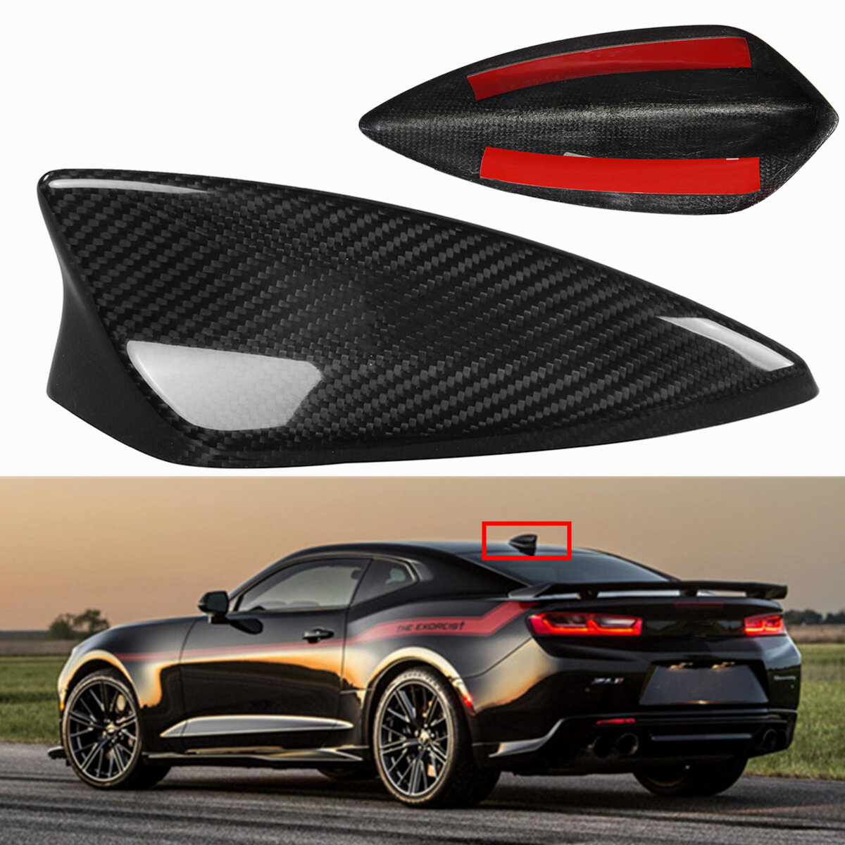 Car-Antenna-Cover-Radio-Trim-Carbon-Fiber-For-Chevrolet-Camaro-2017-2018-1676579