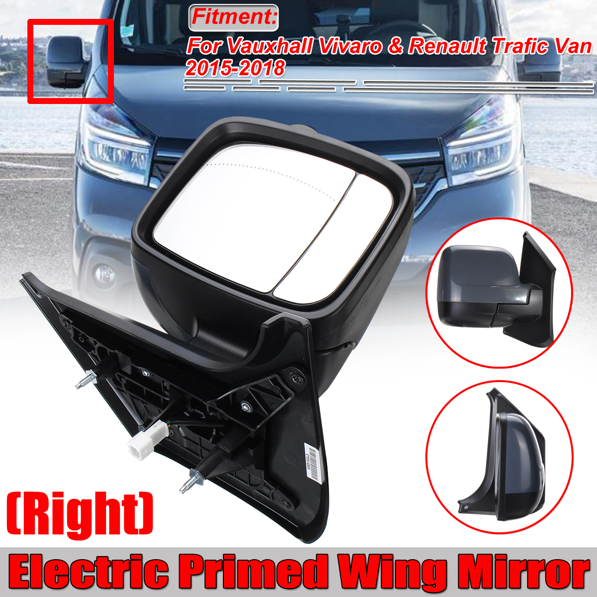 Car-Electric-Primed-Wing-Mirror-Right-For-Vauxhall-Vivaro--Renault-Trafic-Van-2015-2018-1535370
