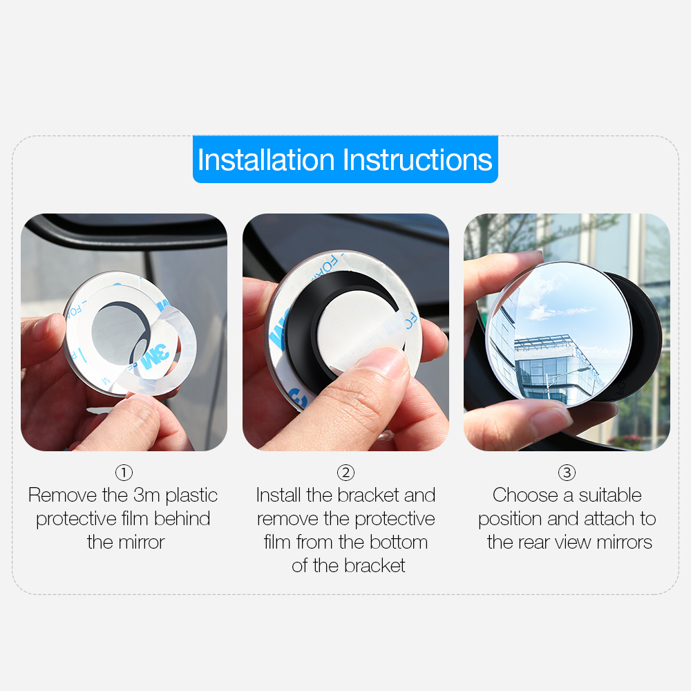 FLOVEME-2pcs-HD-Car-Blind-Frame-Small-Round-Spot-Mirror-1490151