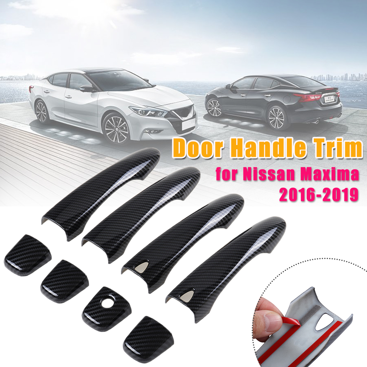 8Pcs-Car-Carbon-Fiber-Side-Smart-Door-Handle-Covers-Trims-For-Nissan-Maxima-2016-2019-1609451