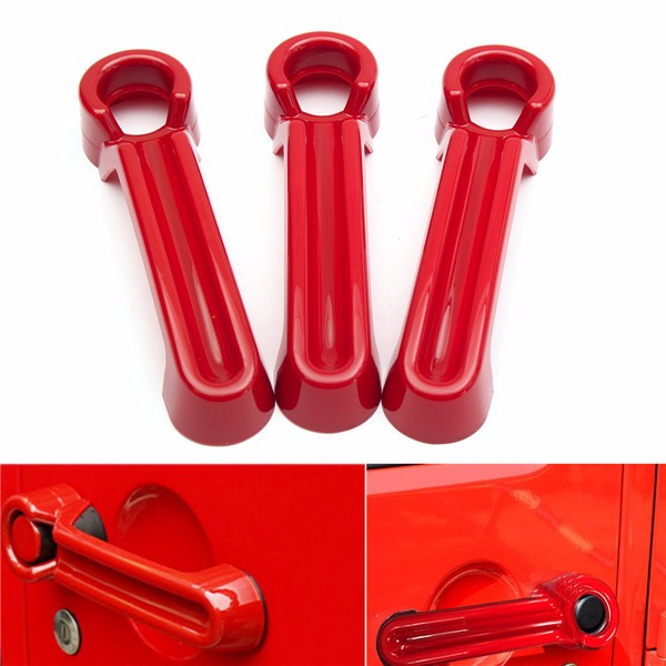 Red-Exterior-Door-Handle-Cover-Handle-Hood-For-Jeep-Wrangler-2-Doors-2007-2016-1085175