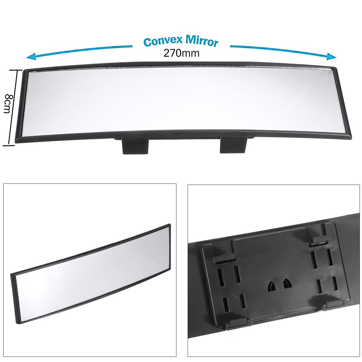 Car-Interior-Panoramic-270mm-Convex-Rear-View-Rearview-Mirror-Universal-Clip-On-1675494