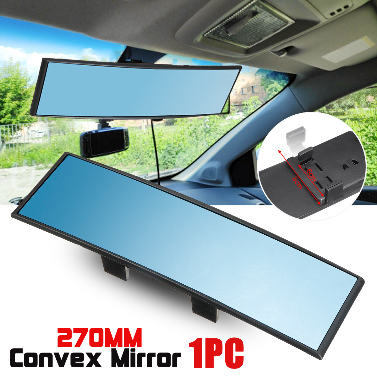 Car-Interior-Panoramic-270mm-Convex-Rear-View-Rearview-Mirror-Universal-Clip-On-1675494