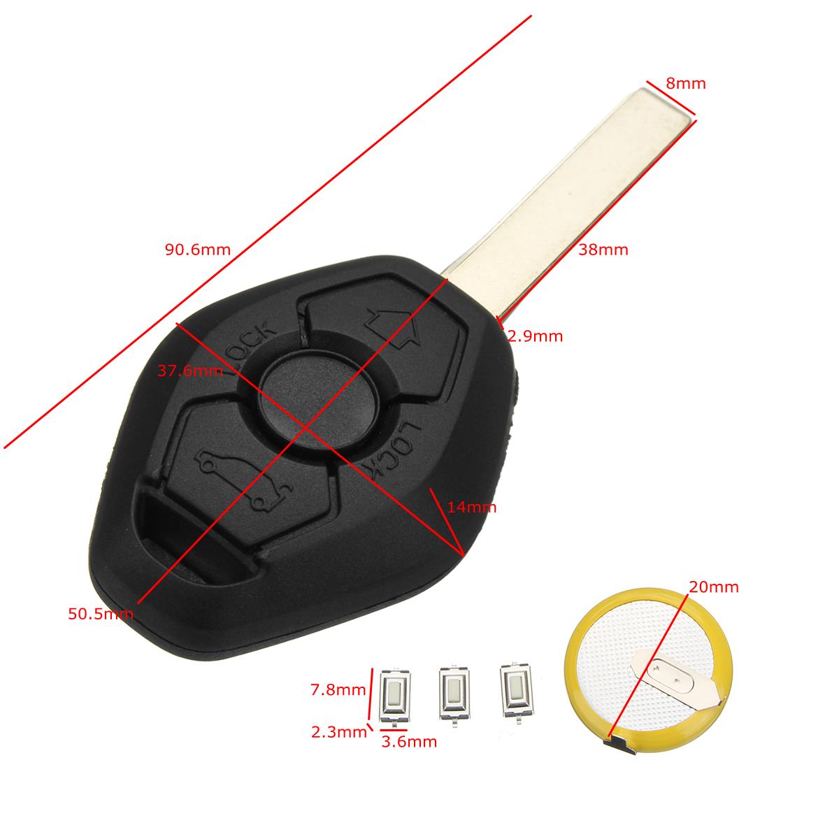 3-Buttons-Diamond-Remote-Key-Case-Full-Repair-Kit-For-BMW-E46-3-5-7-Z3-1381785