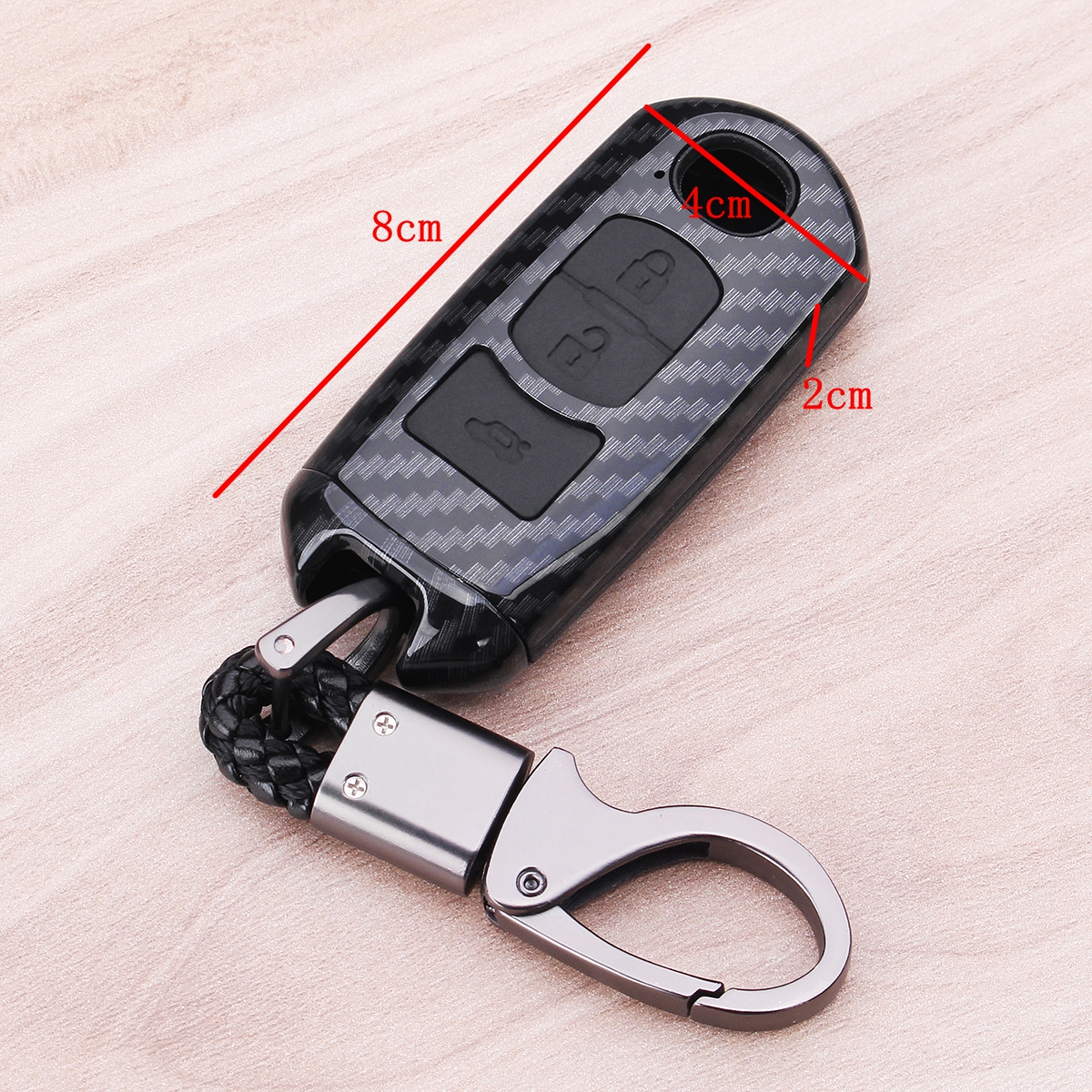 ABS-Carbon-Fiber-Remote-Smart-Car-Key-CaseBag-Cover-Fob-with-Key-Ring-for-Mazda-3-Axela-2017-18-1314356