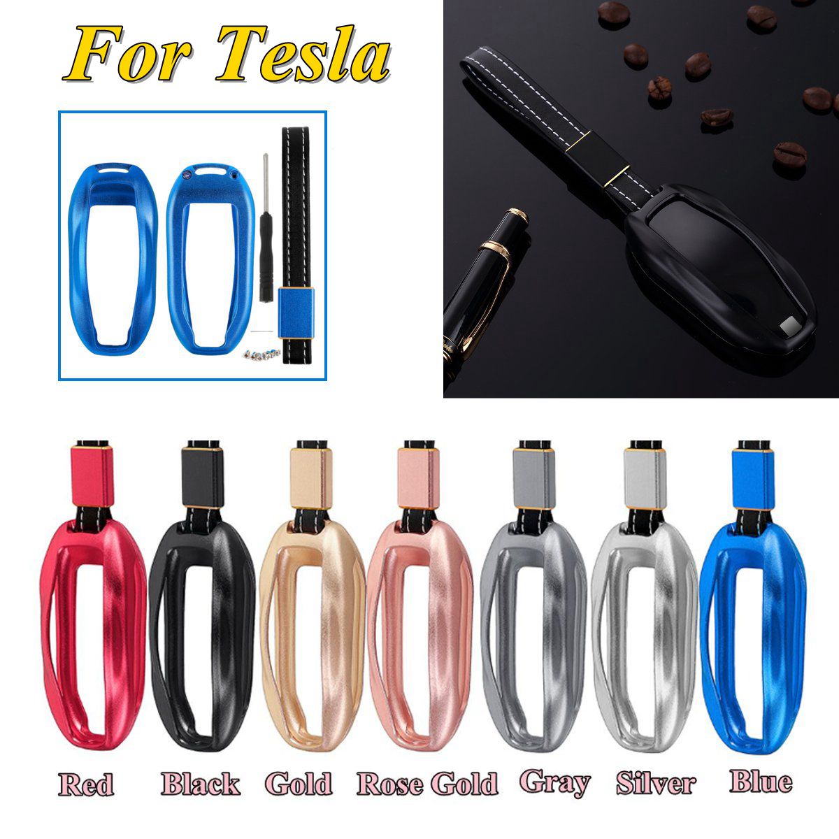 Aluminum-Alloy-Car-Key-Case-Protector-Cover-Remote-Control-Fob-For-Tesla-Model-S-2012-2020--Model-3--1368059