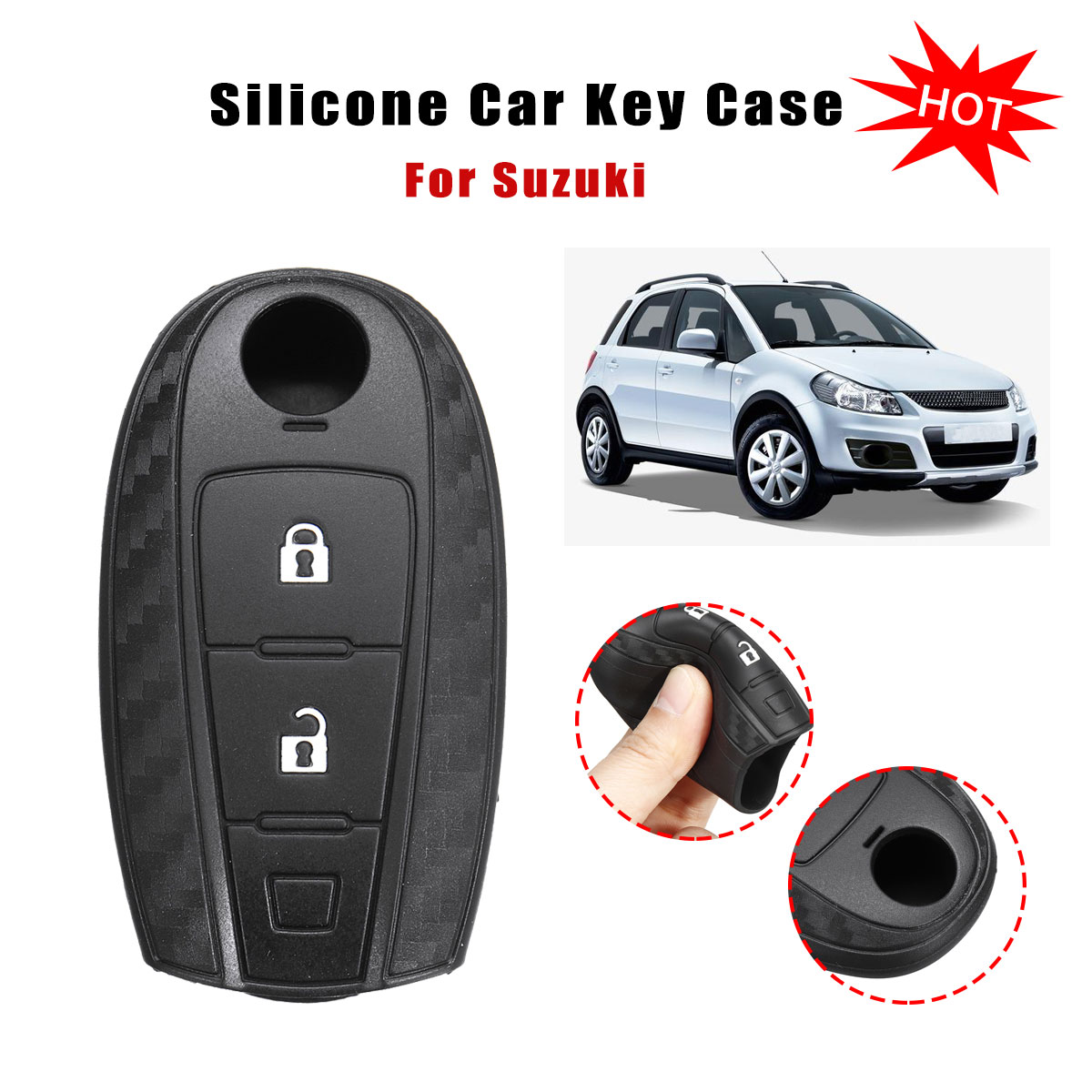 Black-Car-Key-Protection-Cover-Silicone-Key-Case-For-Suzuki-1495855