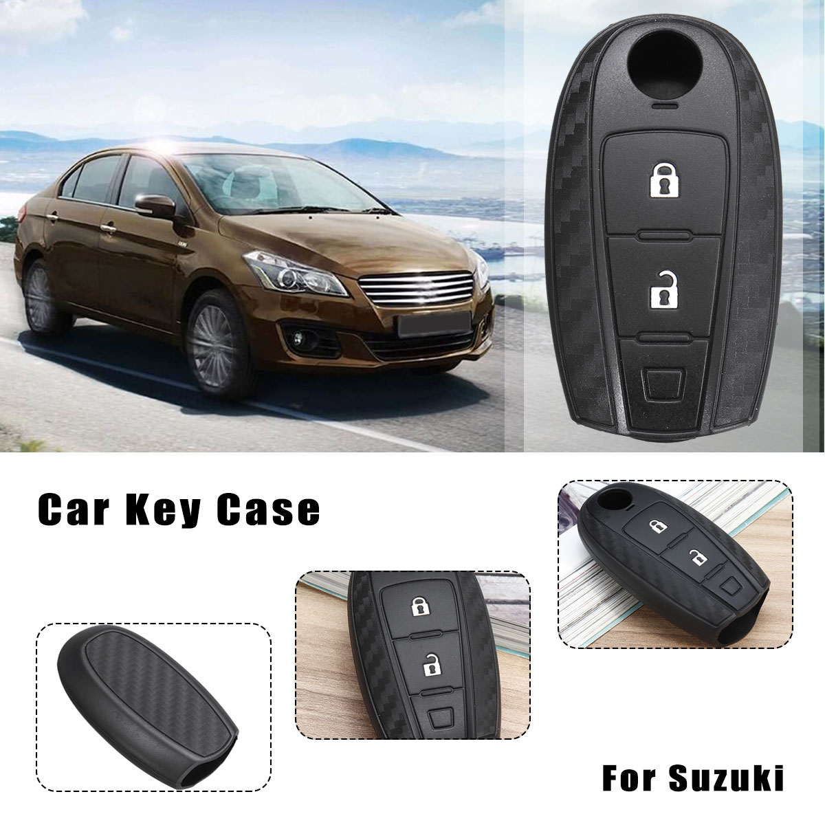 Black-Car-Key-Protection-Cover-Silicone-Key-Case-For-Suzuki-1495855