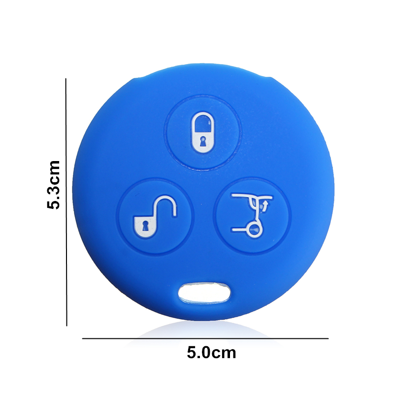 Black-Red-Blue-Silica-Gel-Remote-Key-Case-Protect-Sleeve-For-Benz-Smart-1390107
