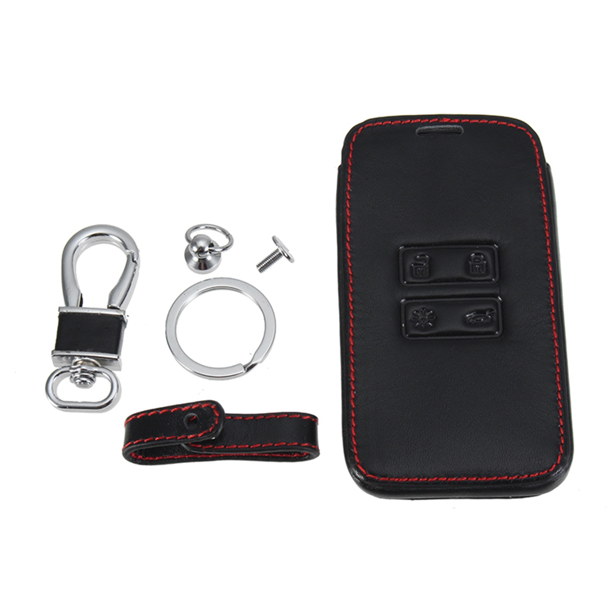 Car-Black-PU-Leather-Key-Holder-Remote-Key-Case-Keychain-For-Renault-Kadjar-2016-1403370