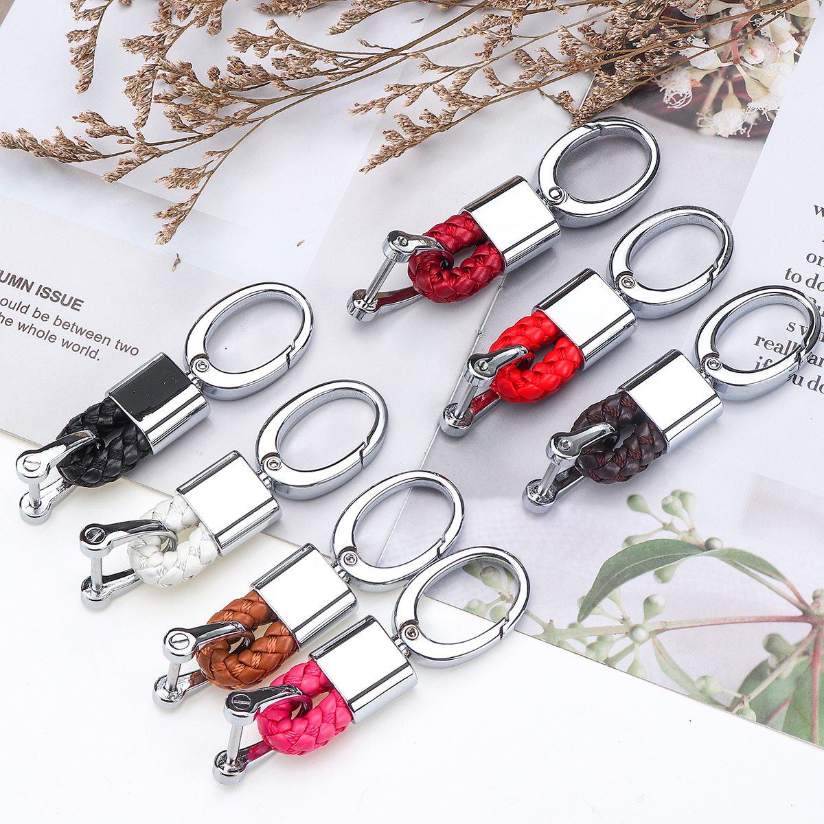 Car-Key-Chain-Fobs-Leather-Weave-Straps-Key-Ring-Accessory-Keychain-Vehicle-Auto-1758861