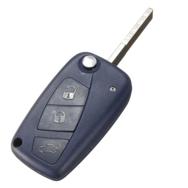 Car-Key-Shell-Case-FOB-3-button-for-Fiat-Panda-Punto-Bravo-Navy-Blue-922780
