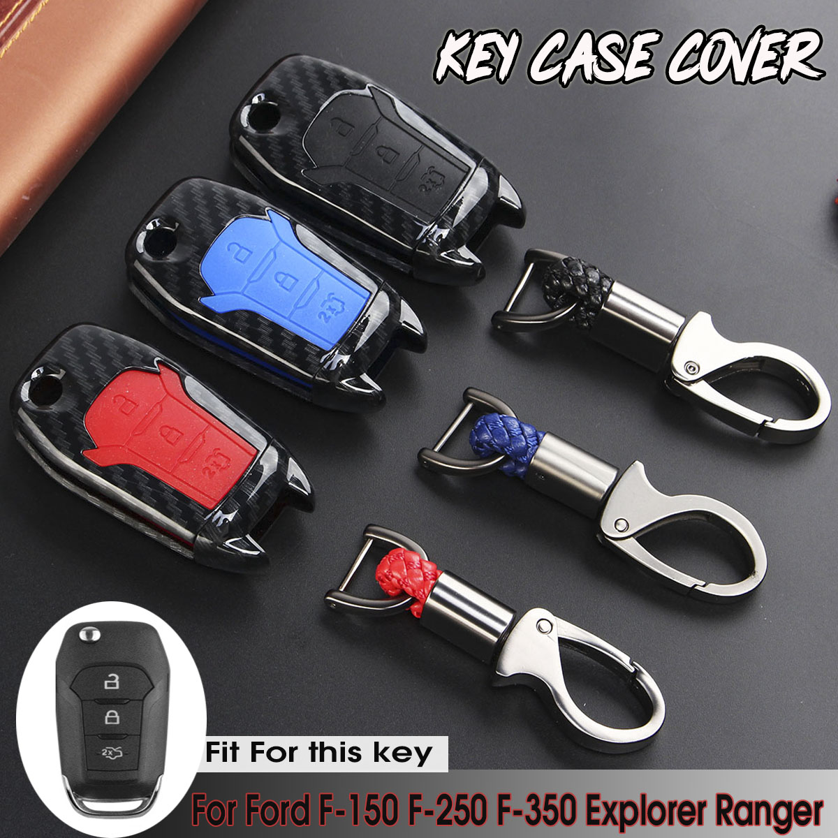 Plastic-and-Rubber-Car-Key-Case-Bag-Protector-Cover-Remote-Control-Fob-for-Ford-F-150-F-250-F-350-Ex-1418832