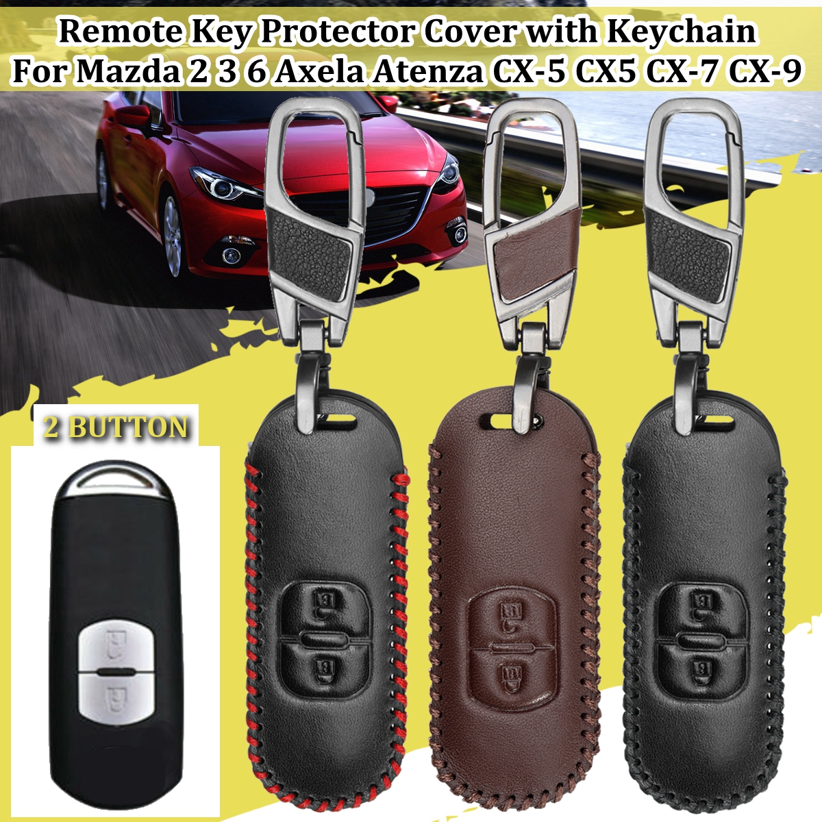 Polyurethane-Remote-Car-Key-Case-Protector-Cover-with-Keychain-For-Mazda-2-3-6-Axela-Atenza-CX-5-CX5-1543121
