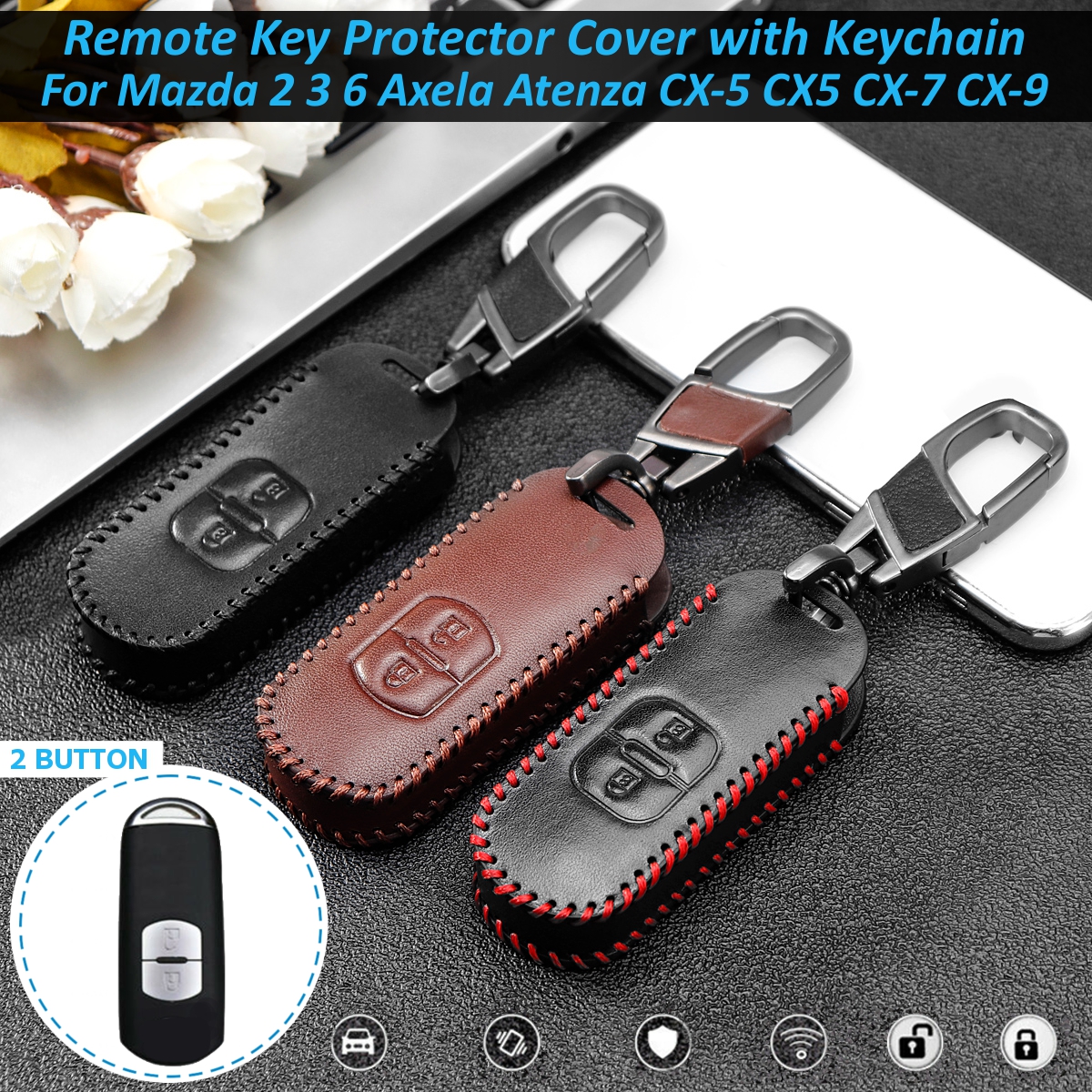 Polyurethane-Remote-Car-Key-Case-Protector-Cover-with-Keychain-For-Mazda-2-3-6-Axela-Atenza-CX-5-CX5-1543121