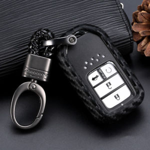 TPU-Car-Key-Case-Carbon-Fiber-Black-Cover-Keychain-For-Honda-Accord-CR-V-HR-V-Civic-1663412