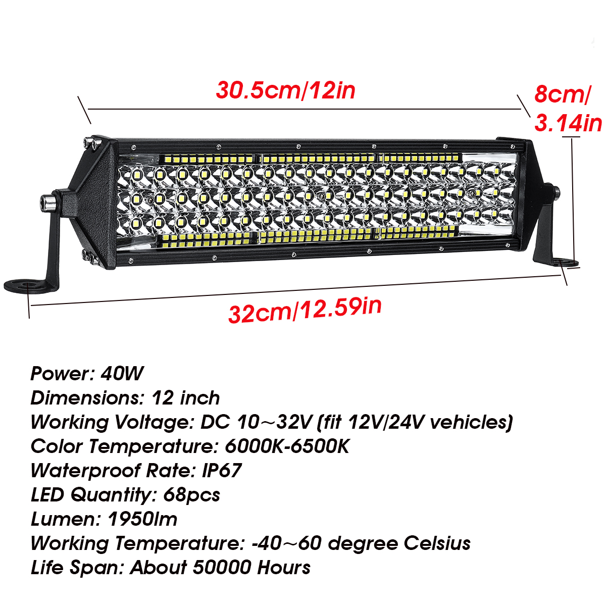 12Inch-40W-3-Row-LED-Work-Light-Bars-Driving-Fog-Lamp-6000K-White-1032V-for-Off-Road-Pickup-ATV-Vehi-1625899