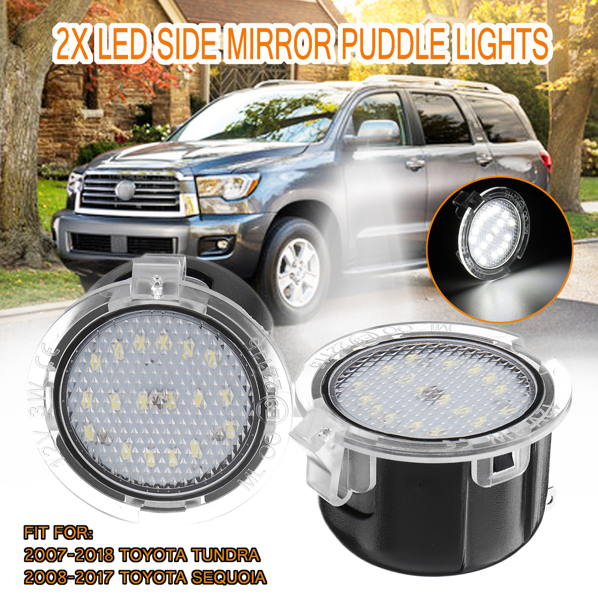 2Pcs-18-LED-Side-Mirror-Rearview-Puddle-Light-6000K-DC-12V-3W-Waterproof-for-Toyota-TundraSequoia-1592725