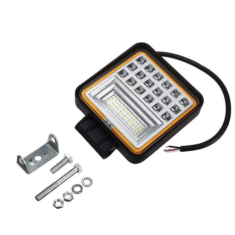 48W-42LED-Car-Work-Light-Combo-Beam-Lamp-DRL-Amber-Angel-Eye-Light-for-Offroad-1422381