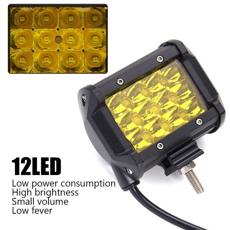 4Inch-12LED-24W-Car-Truck-Off-road-LED-Work-Light-Bar-Driving-Fog-Flood-Beam-Lamp-Red-Yellow-1219242