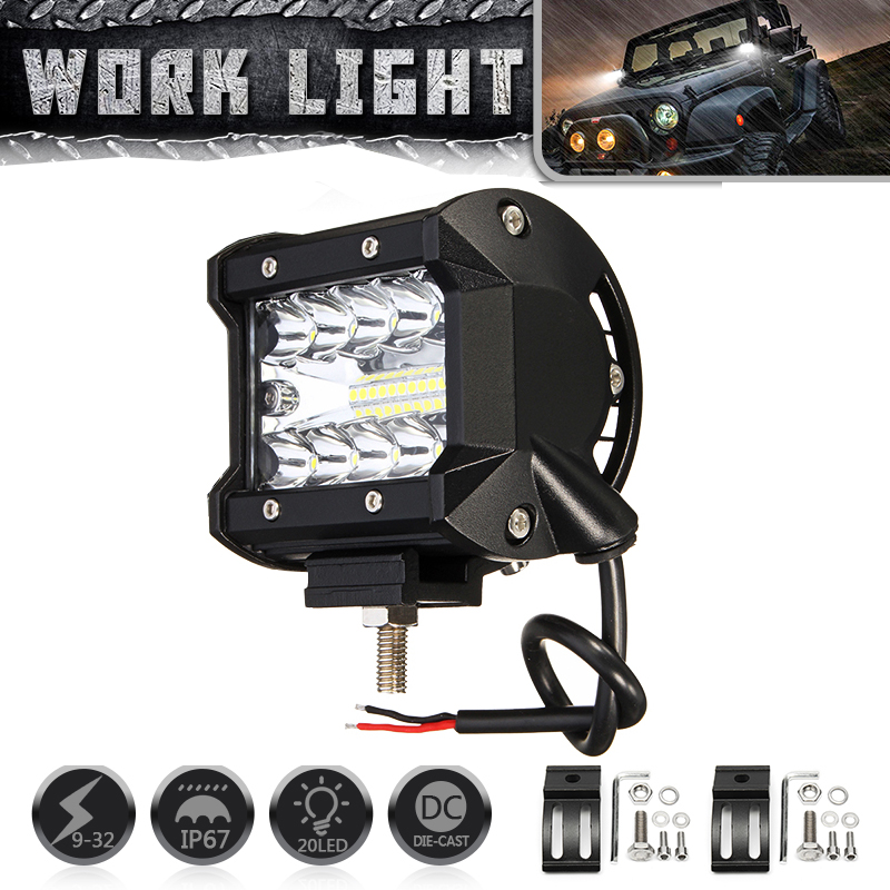 4Inch-60W-2400LM-Tri-row-LED-Work-Light-Bar-Combo-Fog-Driving-White-for-Offroad-Truck-Boat-ATV-1360335