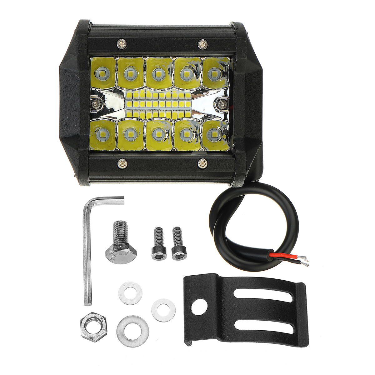 4Inch-60W-2400LM-Tri-row-LED-Work-Light-Bar-Combo-Fog-Driving-White-for-Offroad-Truck-Boat-ATV-1360335