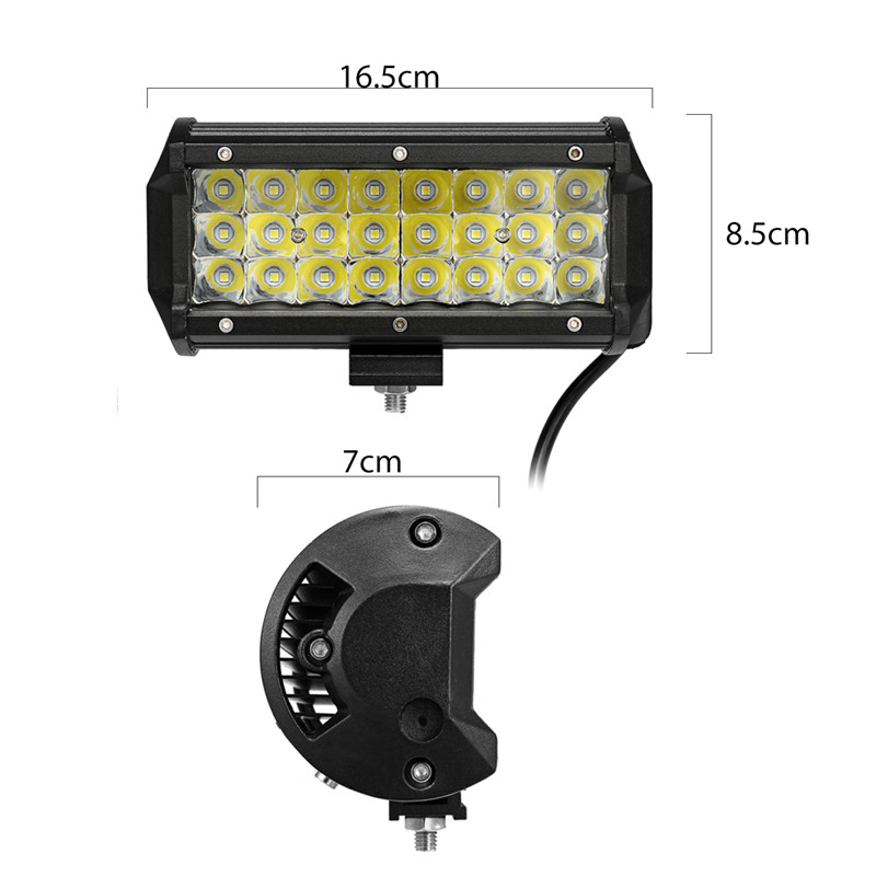 7-Inch-Spot-LED-Work-Light-Bar-Tri-Row-3030-72W-6000K-for-Offroad-4WD-SUV-1326849