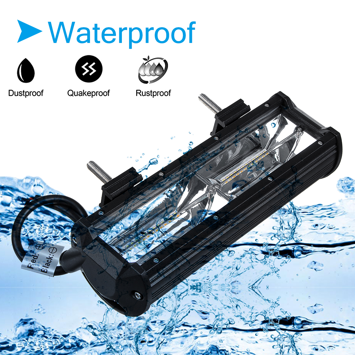 9Inch-144W-48LED-Work-Light-Bar-Strobe-Flash-Lamp-White--Amber-Color-For-Offroad-Trailer-SUV-ATV-1676368