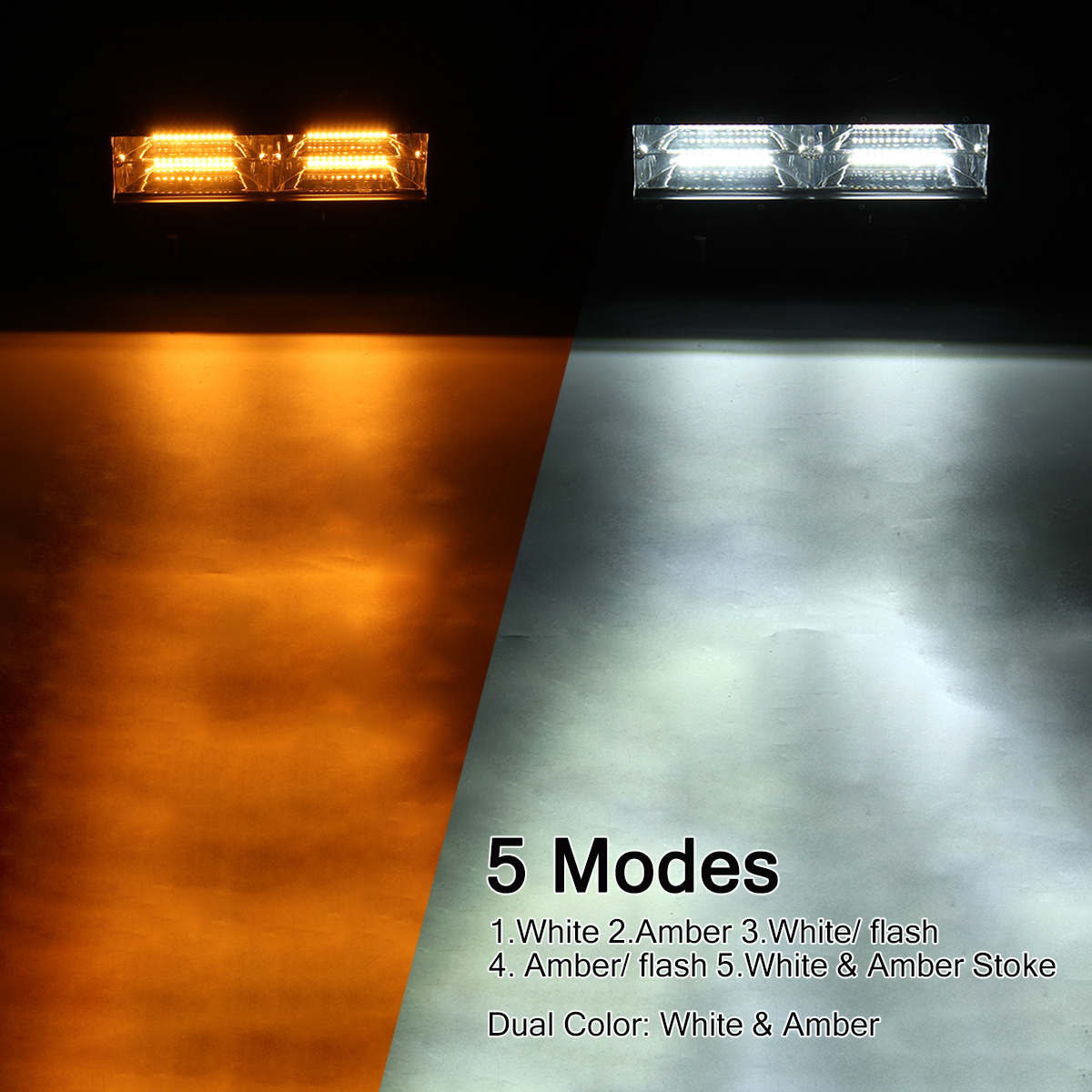 9Inch-144W-48LED-Work-Light-Bar-Strobe-Flash-Lamp-White--Amber-Color-For-Offroad-Trailer-SUV-ATV-1676368
