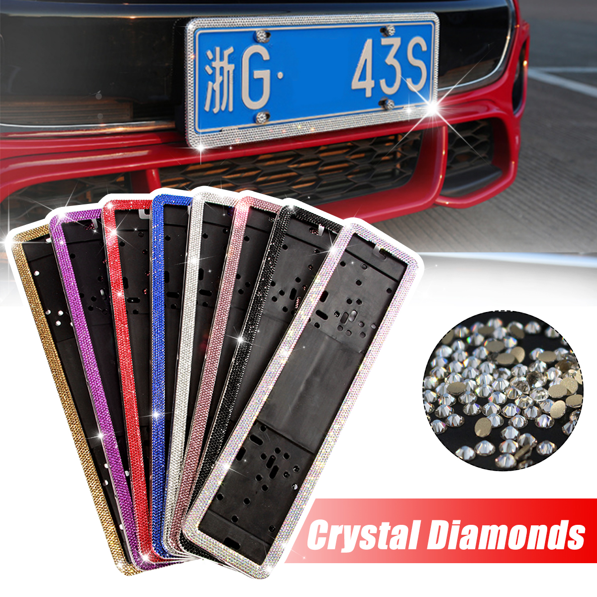 1PC-Russian-Car-Licence-Number-Plate-Frame--Crystal-Diamonds--European-License-Plate-Frame-1812918