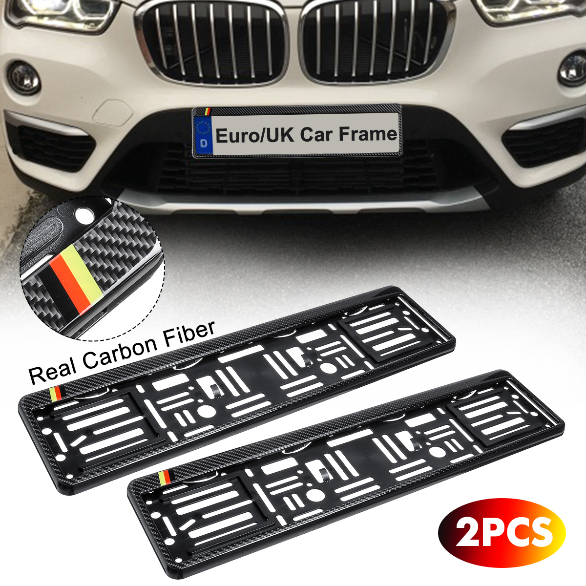 2PCS-Real-Carbon-Fiber-EuroUK-Car-Licence-Number-Plate-Surround-Holder-Frame-1783871