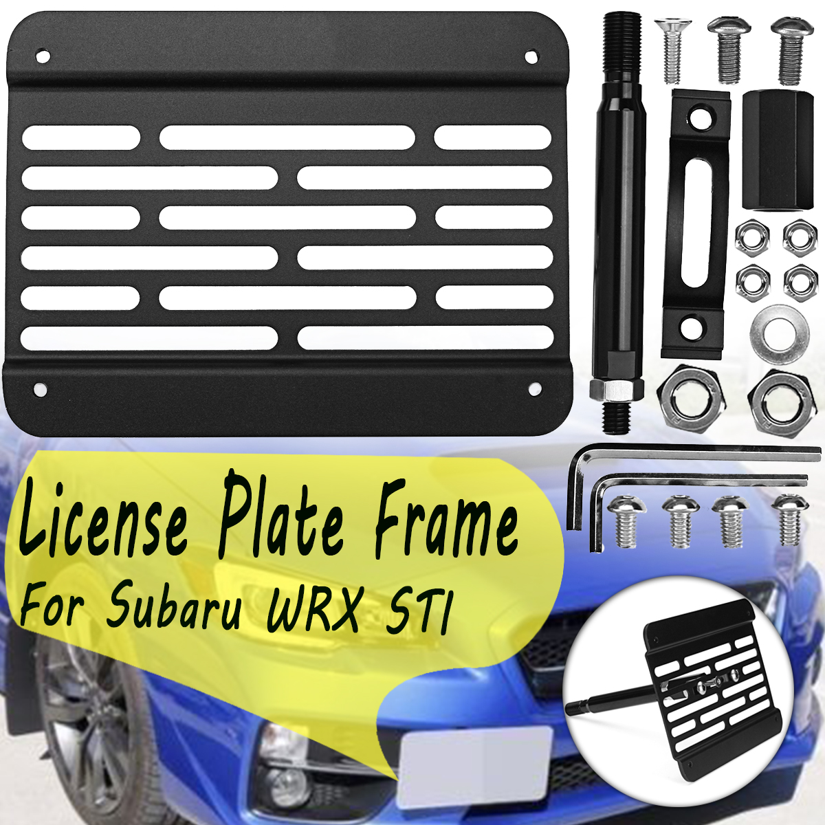 Bumper-Tow-Hook-License-Plate-Frame-Mount-Bracket-Holder-For-Subaru-BRZ-WRX-STI-1806841