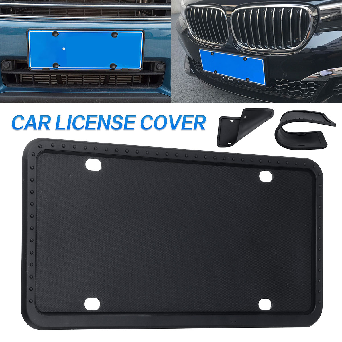 Car-Silicone-License-Plate-Frame-Tag-Bracket-Holder-Protection-Rack-Universal-1716891