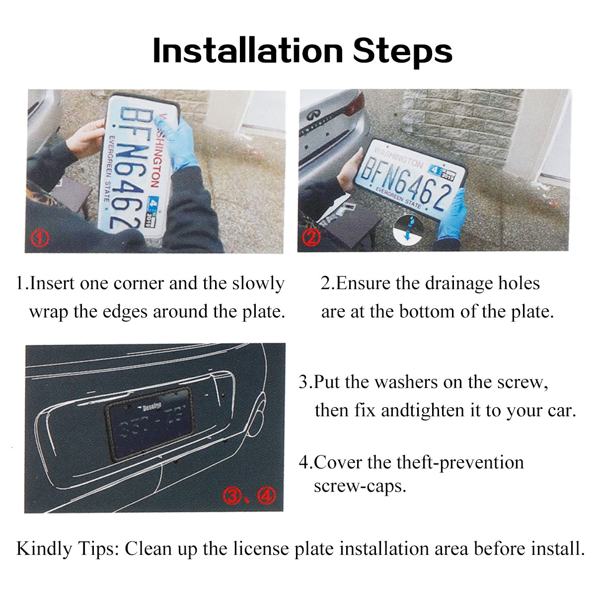 Car-Silicone-License-Plate-Frame-Tag-Bracket-Holder-Protection-Rack-Universal-1716891