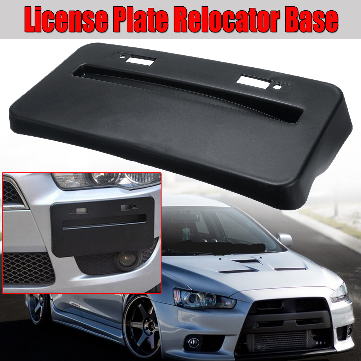 Front-Bumper-Side-Mount-License-Base-For-Mitsubishi-Lancer-GTS-EVO-X-2008-2018-1826909