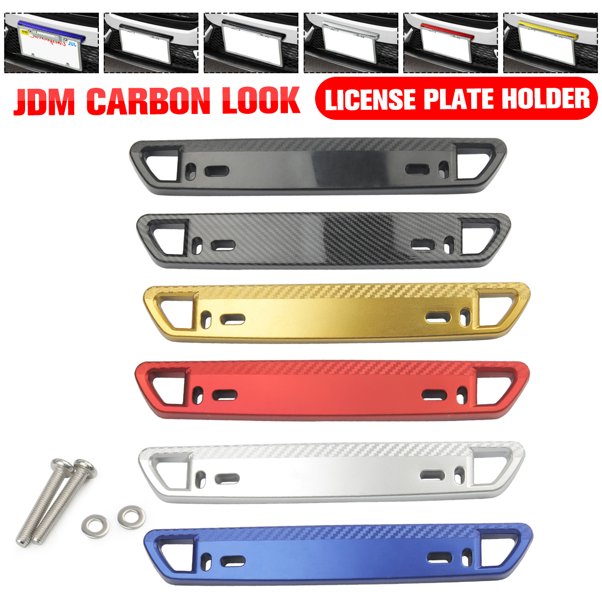Multicolor-Carbon-Look-Style-Bumper-Front-License-Plate-Holder-Relocate-Bracket-1812917