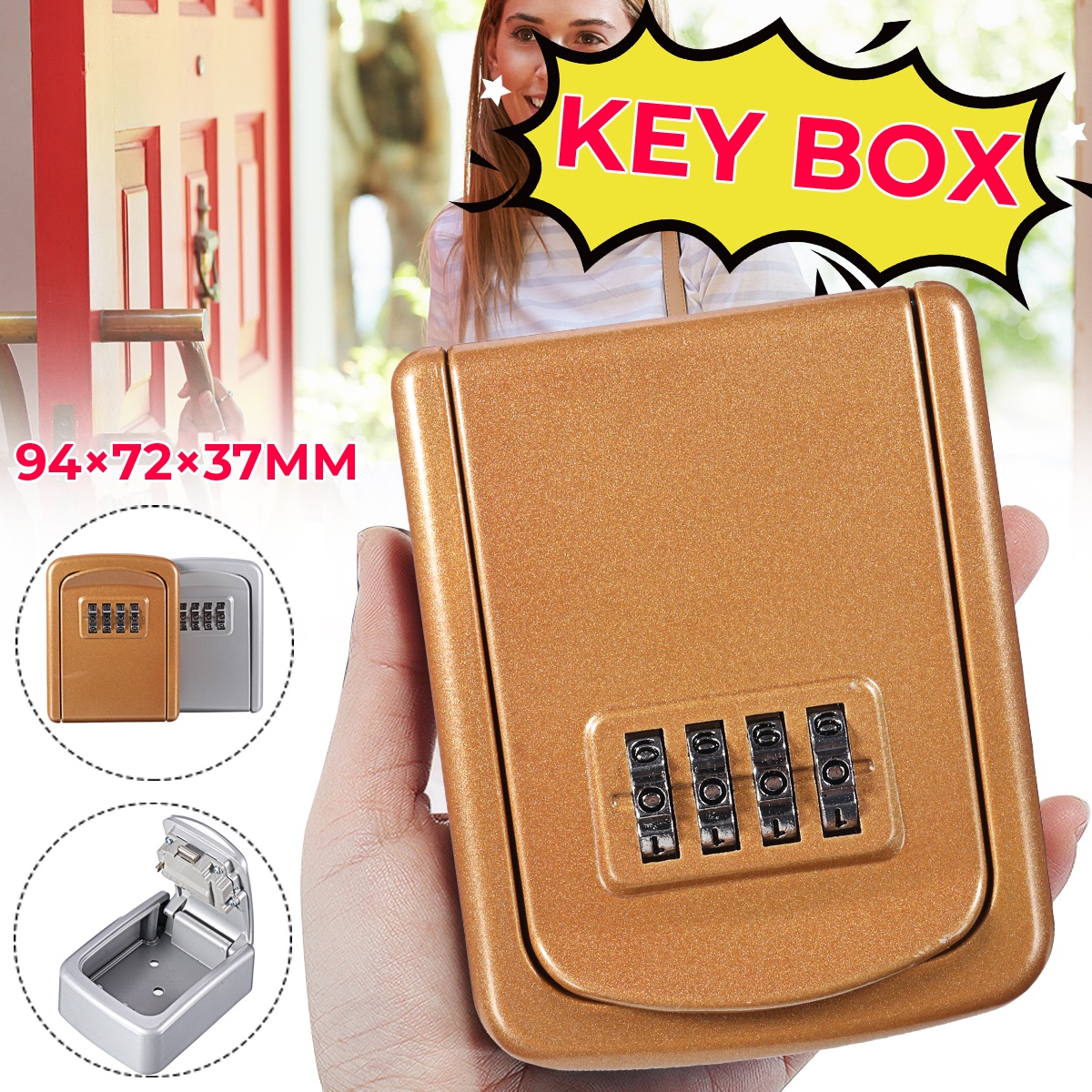 4-Digit-Wall-Mountable-Combination-Lock-Key-Storage-Safe-Security-Money-Box-Bank-1755908