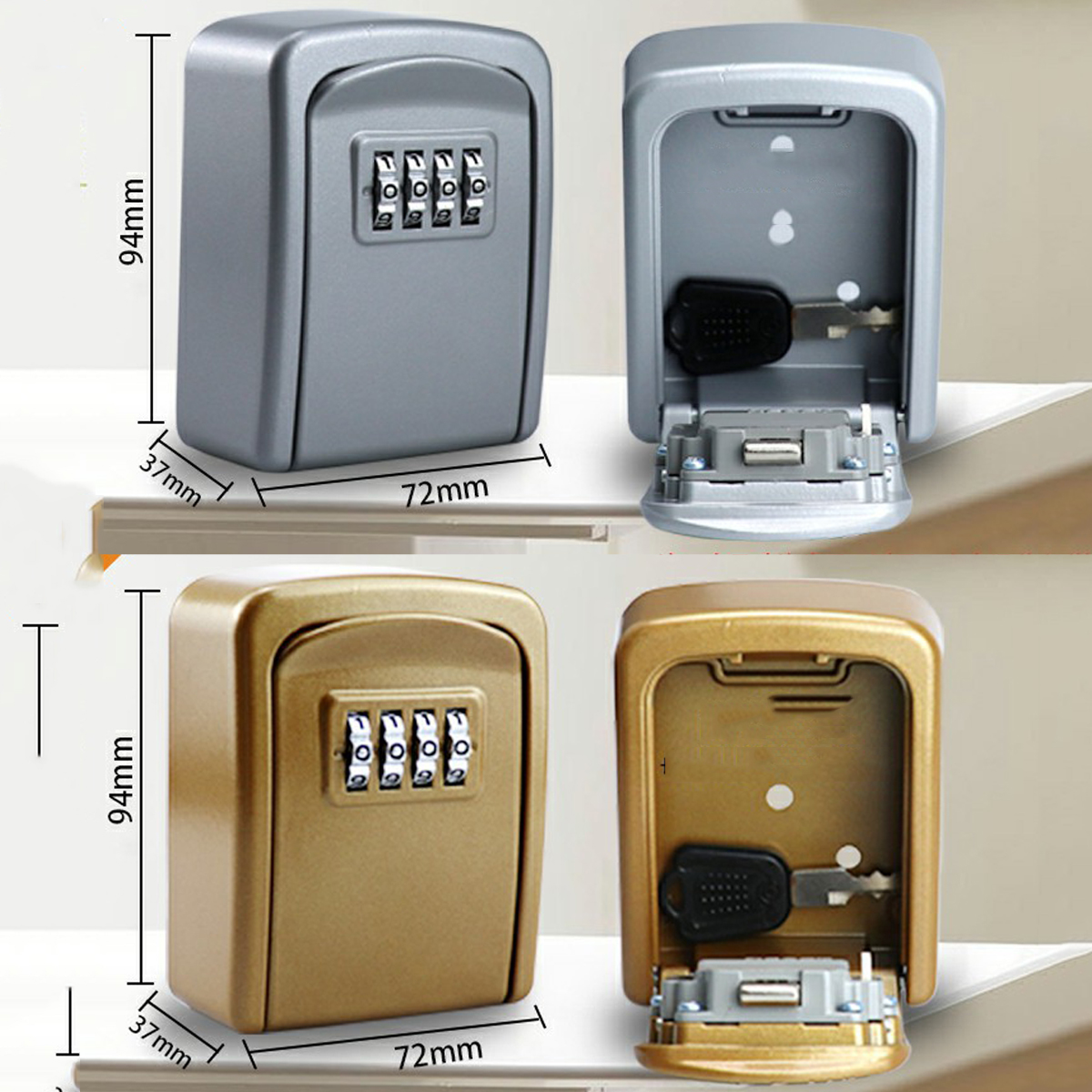 4-Digit-Wall-Mountable-Combination-Lock-Key-Storage-Safe-Security-Money-Box-Bank-1755908