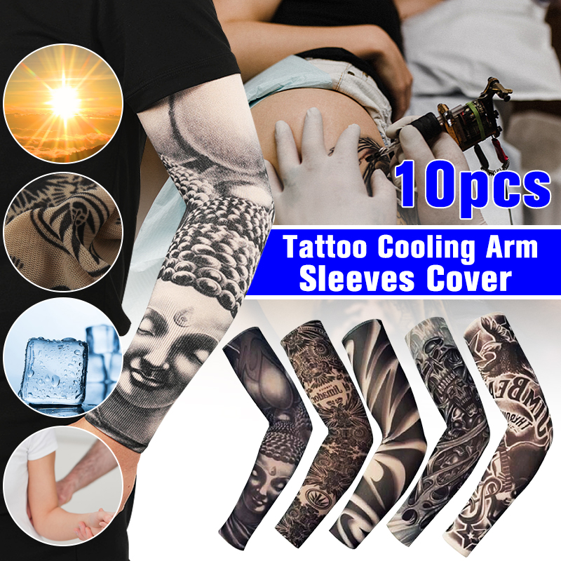 10pcs-Tattoo-Cooling-Arm-Sleeves-Cover-Motorcycle-Riding-Basketball-Golf-Sport-UV-Sun-Protection-1686913